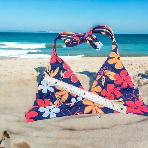 Jantzen l Hawaiian Floral Print l Bikini Top l Tie Back l Lined l EUC - Picture 3 of 8